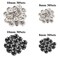 120 Sets Sew-on Snap Buttons Metal Snaps Fasteners Press Studs Buttons for Sewing, 8 mm and 10 mm,Black and Silver